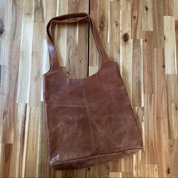 Raven + Lily Handbags - Raven + Lily Chestnut Brown Leather Shoulder Tote